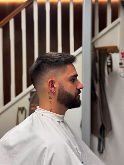 Side profile of a finished skin fade